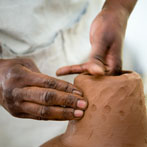 Magdalene Odundo in her studio in Farnham 2016